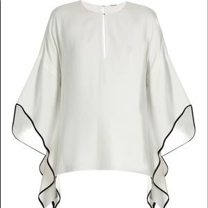 Adam Lippes flared-sleeve crepe top